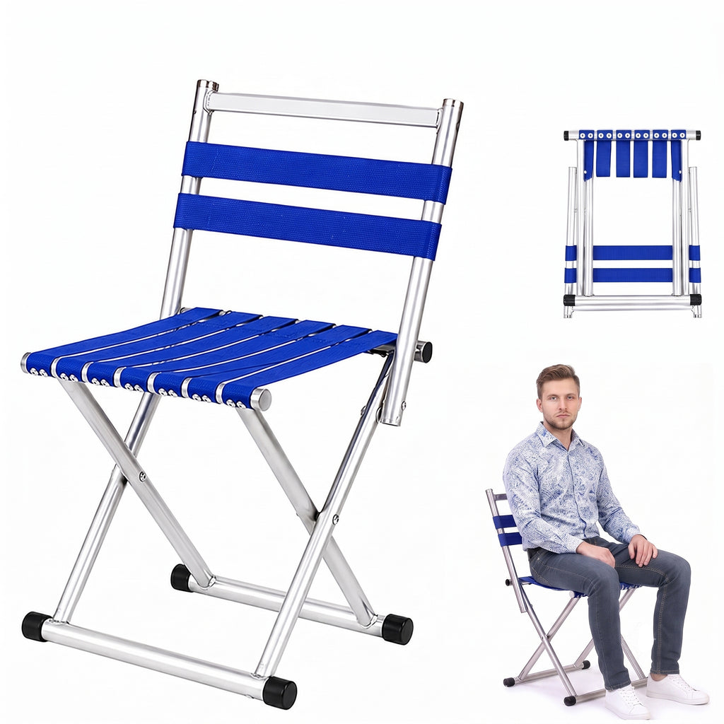 Coku 2 in 1 Folding Camping Chair & Stool, Heavy Duty Portable Metal Chair with Oxford Fabric Seat, Lightweight Foldable Outdoor Chair for Camping, Fishing, Hiking, Beach, Picnic, Garden & Travel
