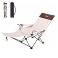 Coku Reclining Camping Chair with Detachable Foot Rest, Cup Holder & Side Storage Pocket, Foldable Portable Heavy Duty Lounge Chair for Beach, Fishing, Picnic, Garden