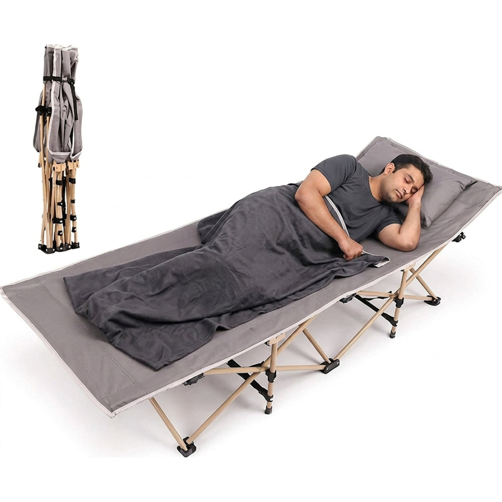 coku Folding Camping Cot for Adults, Heavy Duty Steel Frame, Portable, 190.5 cm, with Carry Bag, for Camping, Travel, Office Nap, Guest Use