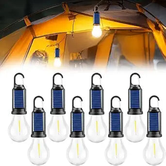 Coku Solar Powered Rechargeable Emergency LED Light Bulb, Portable Waterproof Hanging Camping Lantern with 3 Modes & USB Charging, Outdoor Tent Lights for Hiking, Car, Household, Traveling