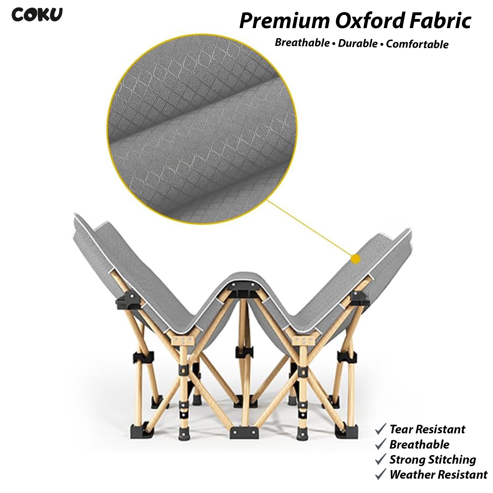 coku Folding Camping Cot for Adults, Heavy Duty Steel Frame, Portable, 190.5 cm, with Carry Bag, for Camping, Travel, Office Nap, Guest Use