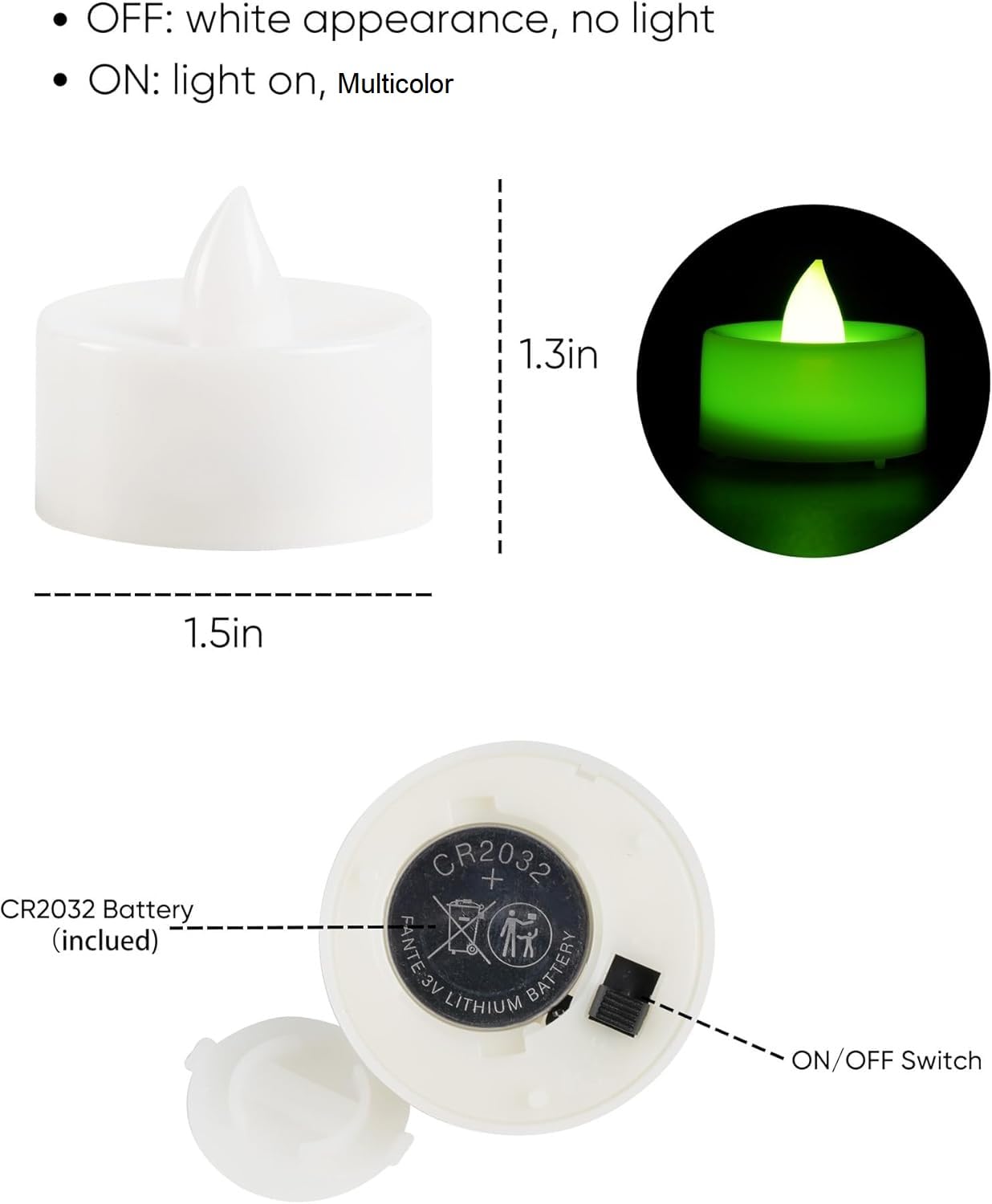 Coku Flameless LED Tealight Candles Smokeless Battery Operated Non-Flickering Tea Lights, Electric Decorative Candle for Diwali, Wedding, Christmas, Gifting & Home Decoration (Multicolor)
