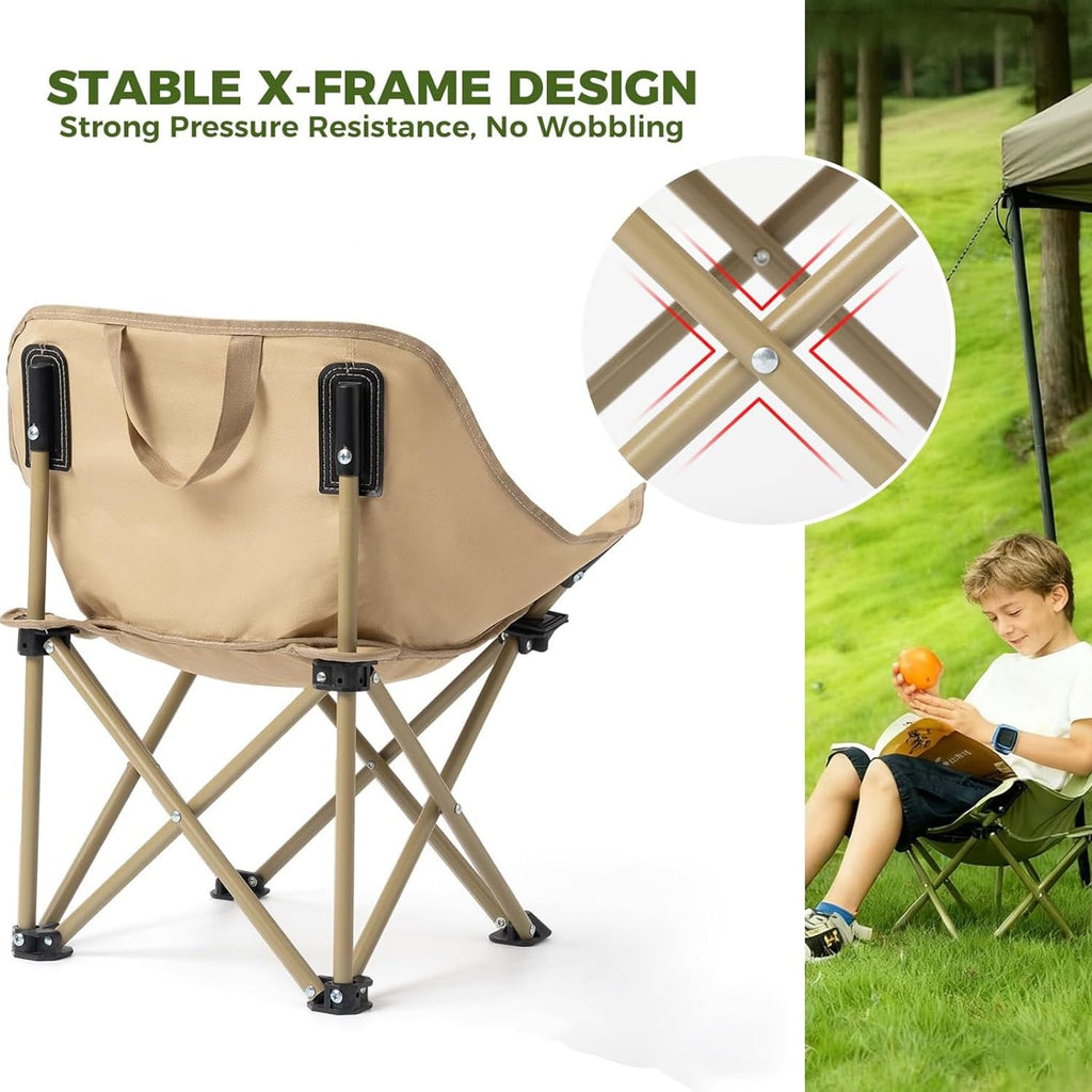 coku Foldable Camping Chair for Adults | Lightweight Portable Outdoor Chair with Side Pocket & Carry Bag | Carbon Steel Frame, 120kg Capacity | 600D Oxford Fabric for Camping, Beach & Travel