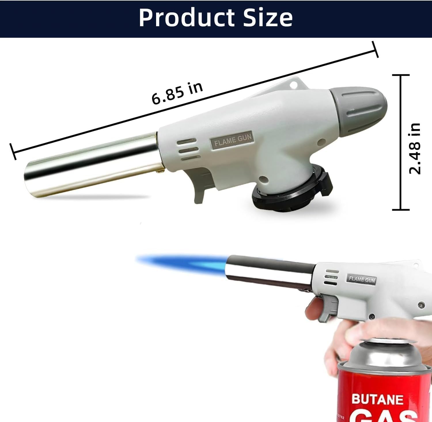 Coku 1 Pcs Professional Butane Torch Head – Adjustable Flame Culinary Blow Torch for Cooking, Creme Brulee, Sous Vide, BBQ, Baking, Camping & Welding – Refillable Gas Torch (Butane Not Included)