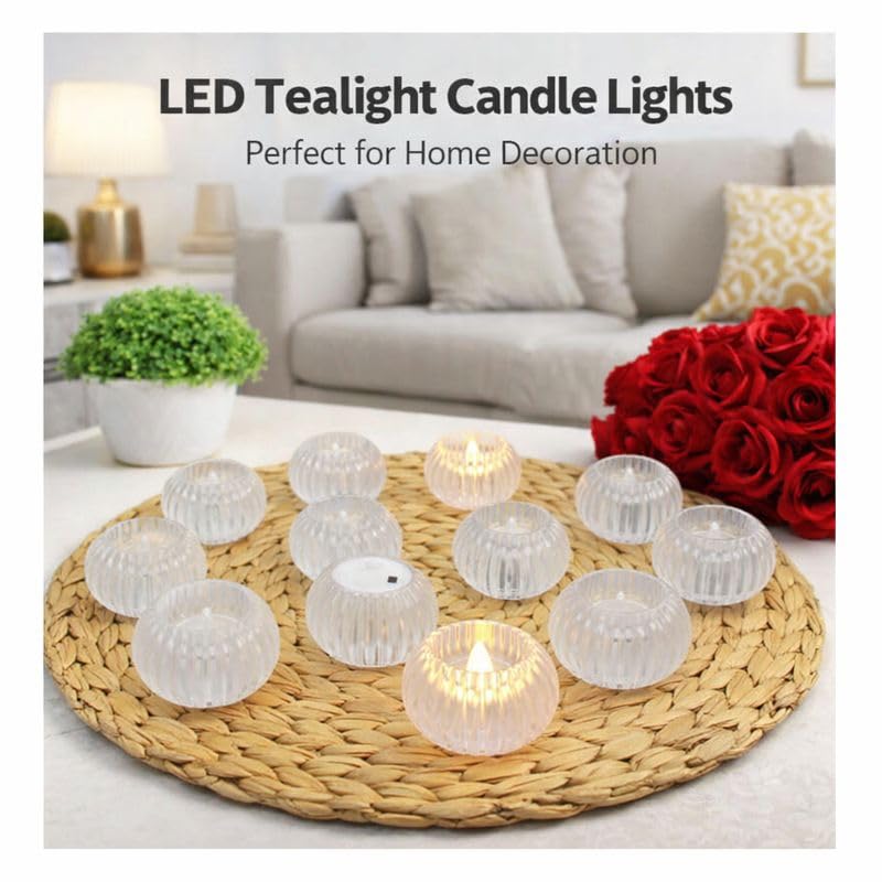 coku LED Gear Pumpkin Flameless LED Candle Light | Mini Transparent Battery Operated LED Pumpkin Candle for Diwali, Wedding, Party, Birthday, Festival & Home Decor