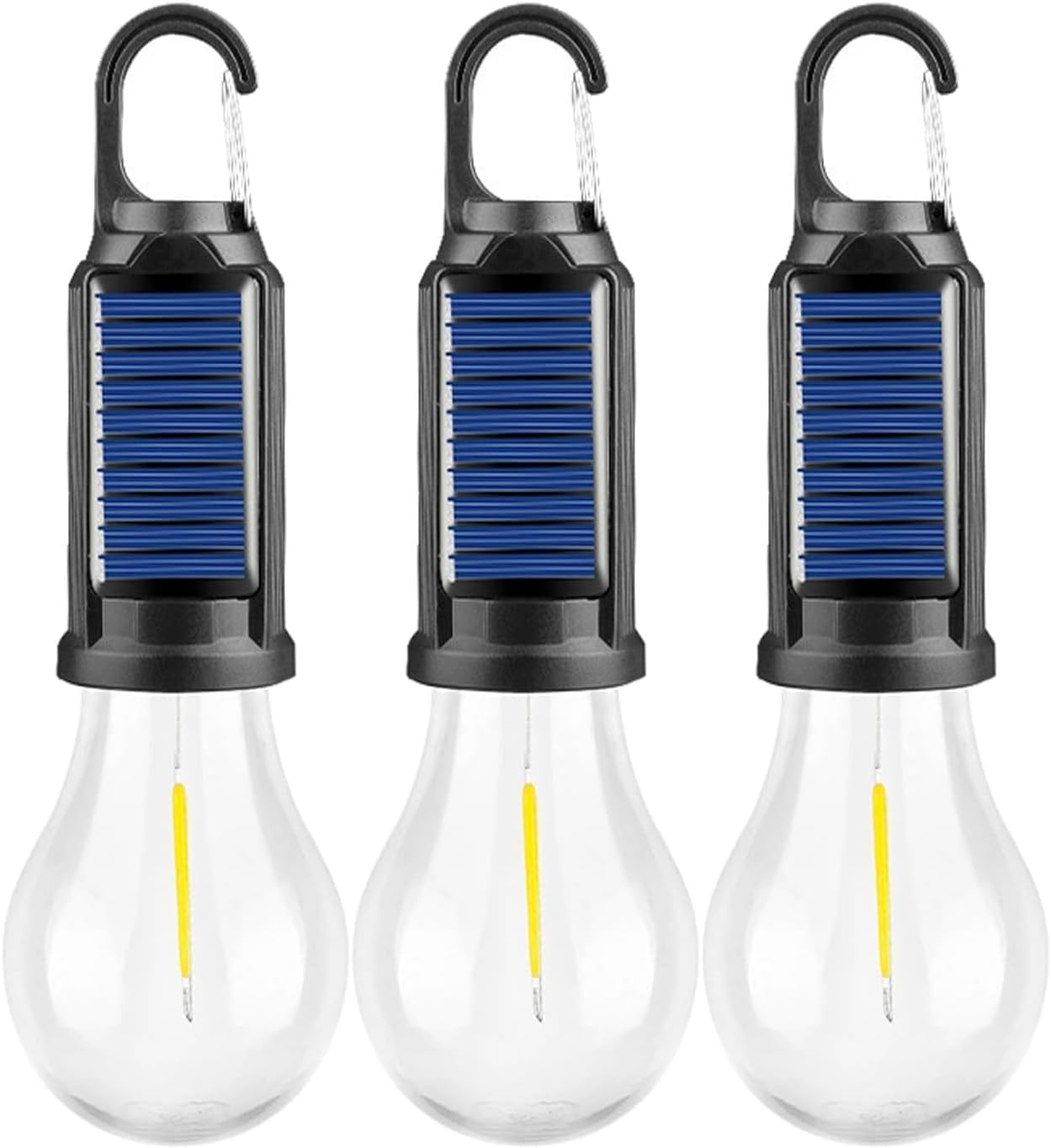 Coku Solar Powered Rechargeable Emergency LED Light Bulb, Portable Waterproof Hanging Camping Lantern with 3 Modes & USB Charging, Outdoor Tent Lights for Hiking, Car, Household, Traveling