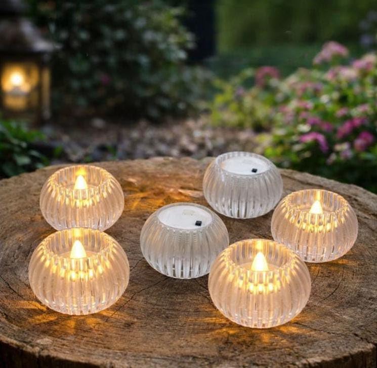 coku LED Gear Pumpkin Flameless LED Candle Light | Mini Transparent Battery Operated LED Pumpkin Candle for Diwali, Wedding, Party, Birthday, Festival & Home Decor