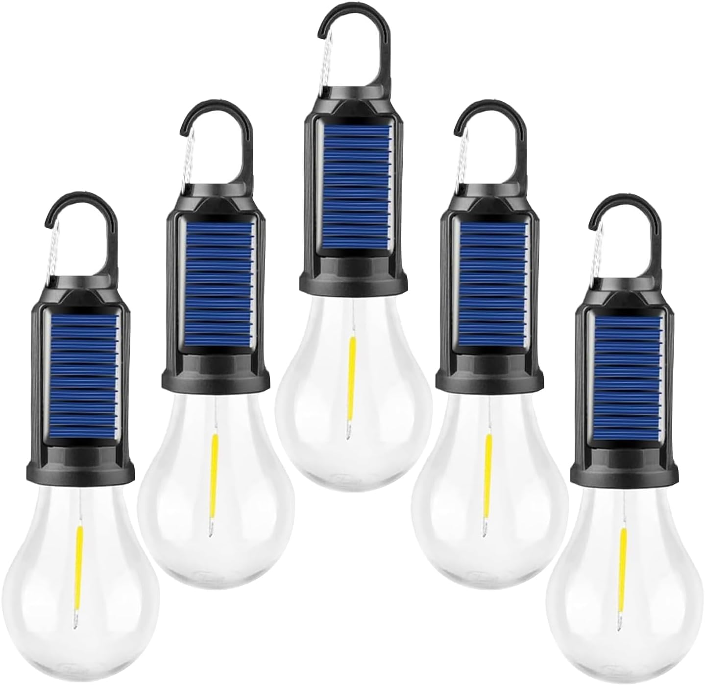 Coku Solar Powered Rechargeable Emergency LED Light Bulb, Portable Waterproof Hanging Camping Lantern with 3 Modes & USB Charging, Outdoor Tent Lights for Hiking, Car, Household, Traveling