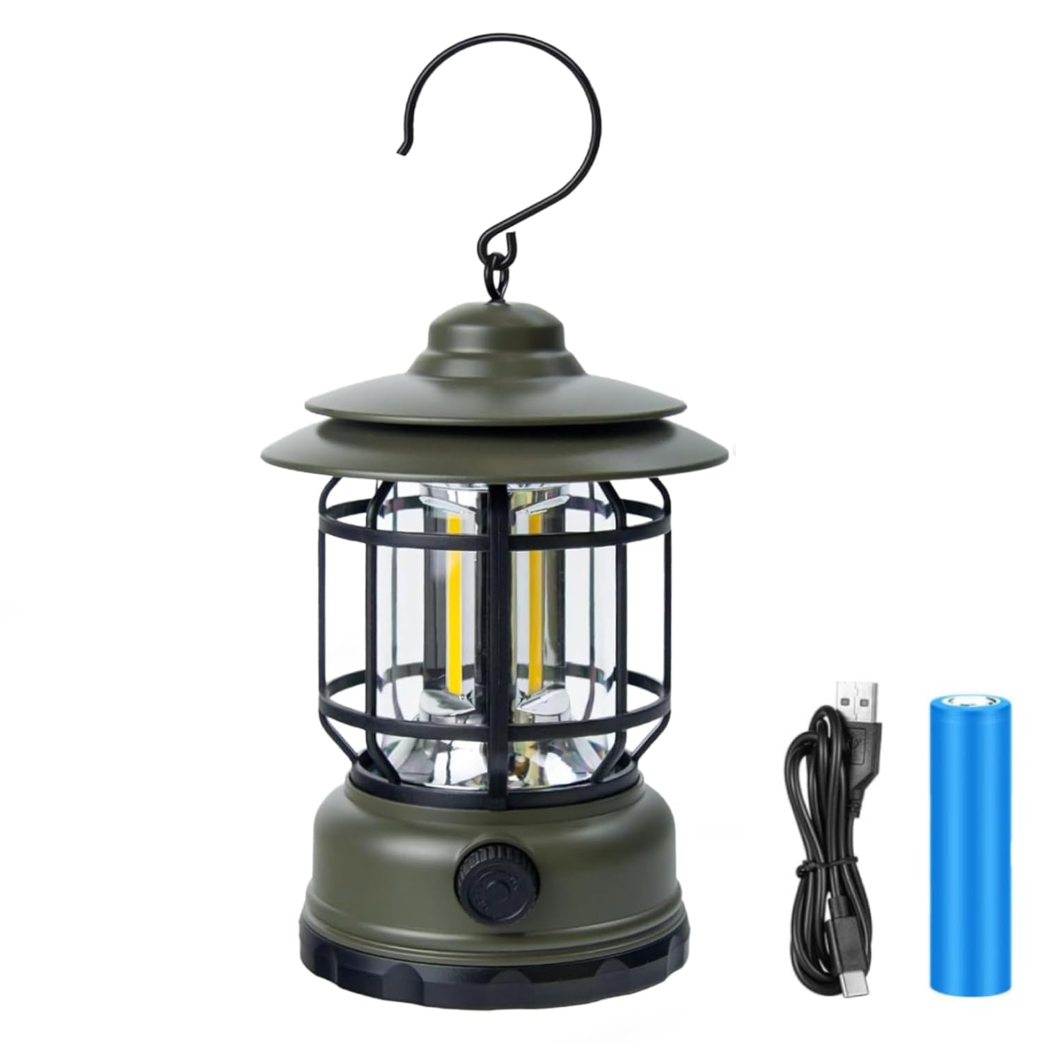 Coku Rechargeable LED Camping Lanterns – USB Powered Outdoor Lights, Waterproof & Dimmable Flashlight with Hook, Lightweight, Ideal for Camping Hiking Emergency Garden & Home