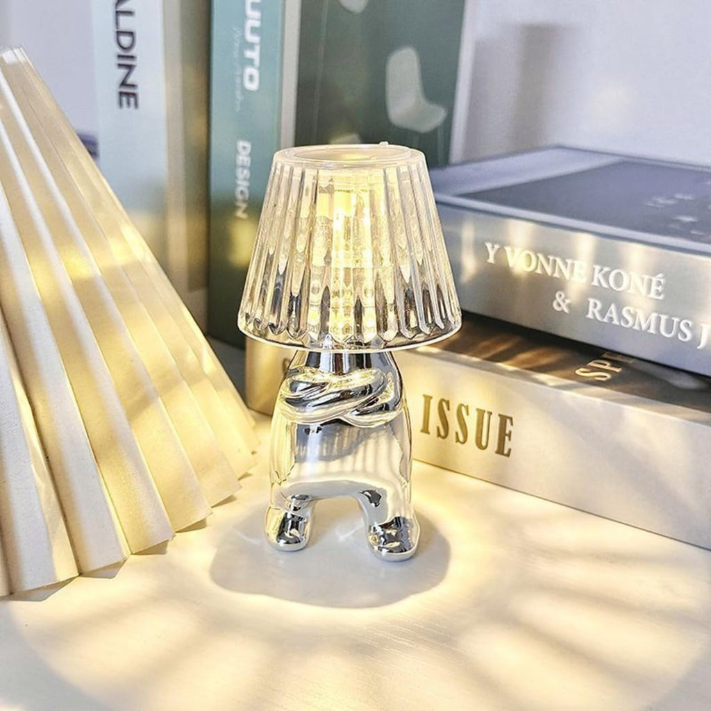 Coku Mini Golden Man Figurine, Modern LED Table Lamp, Creative Figurine Desk Lights, for Home Decor, Living Room, Bedroom, Office, Bedside Lamps, Side Tables, Home Decoration (Set of 3)