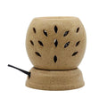 Round Ceramic Electric Aroma Diffuser and Oil Burner (Brown)