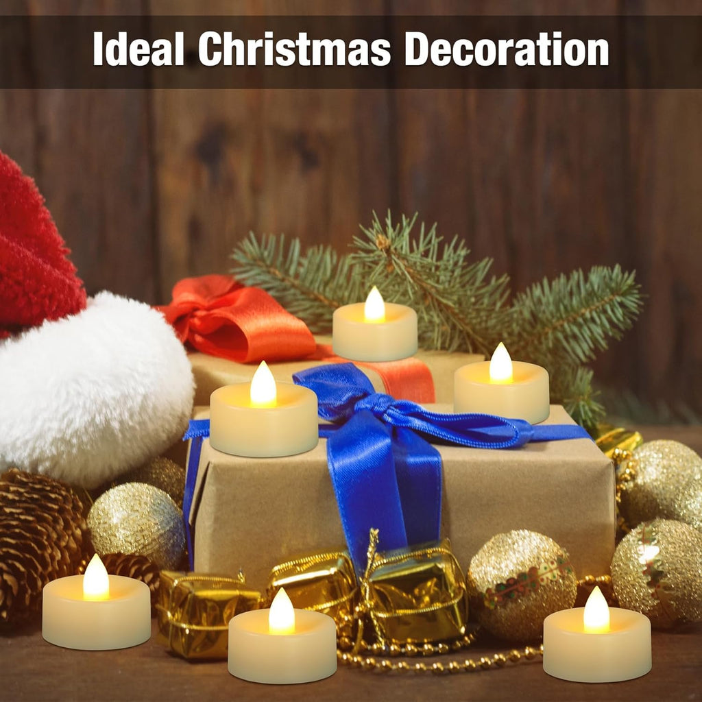 Coku Flameless LED Tealight Candles Smokeless Battery Operated Non-Flickering Tea Lights, Electric Decorative Candle for Diwali, Wedding, Christmas, Gifting & Home Decoration (Warm White)