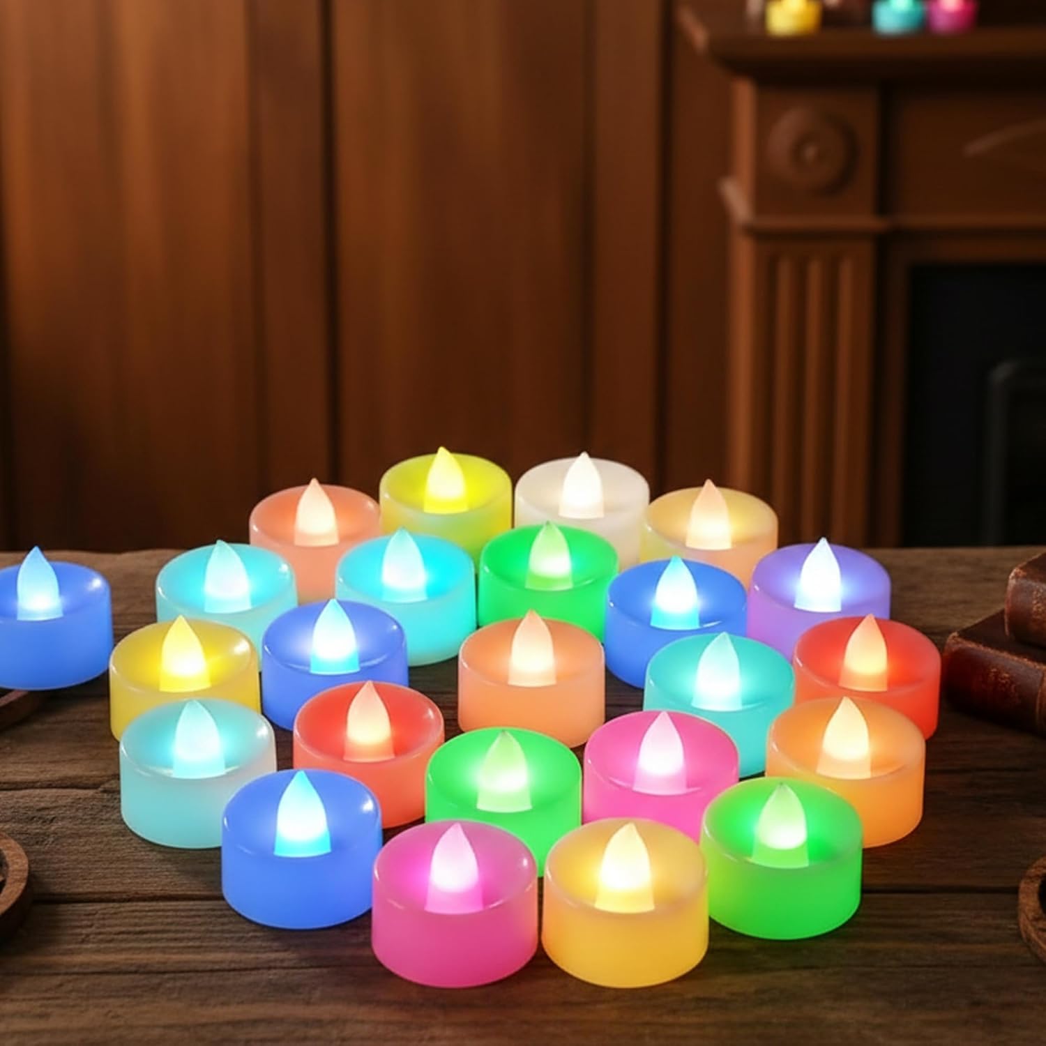 Coku Flameless LED Tealight Candles Smokeless Battery Operated Non-Flickering Tea Lights, Electric Decorative Candle for Diwali, Wedding, Christmas, Gifting & Home Decoration (Multicolor)