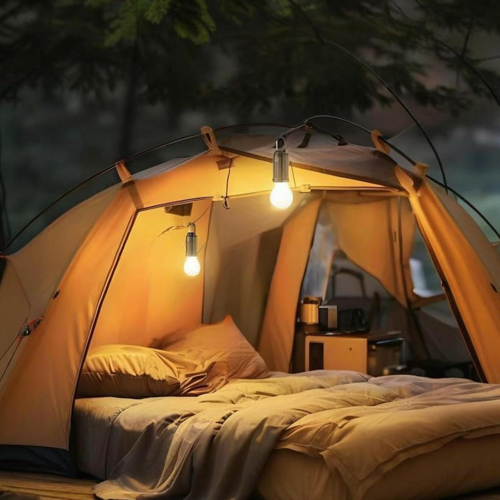 Coku Solar Powered Rechargeable Emergency LED Light Bulb, Portable Waterproof Hanging Camping Lantern with 3 Modes & USB Charging, Outdoor Tent Lights for Hiking, Car, Household, Traveling