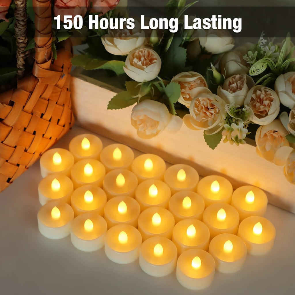 Coku Flameless LED Tealight Candles Smokeless Battery Operated Non-Flickering Tea Lights, Electric Decorative Candle for Diwali, Wedding, Christmas, Gifting & Home Decoration (Warm White)