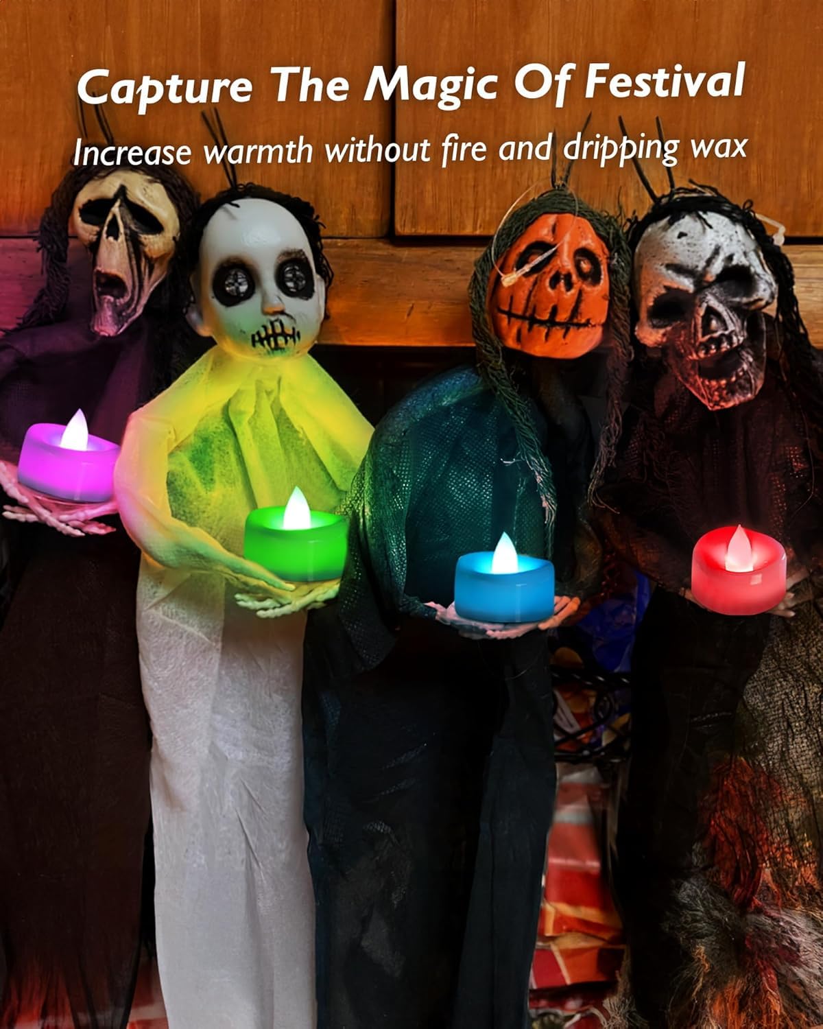 Coku Flameless LED Tealight Candles Smokeless Battery Operated Non-Flickering Tea Lights, Electric Decorative Candle for Diwali, Wedding, Christmas, Gifting & Home Decoration (Multicolor)
