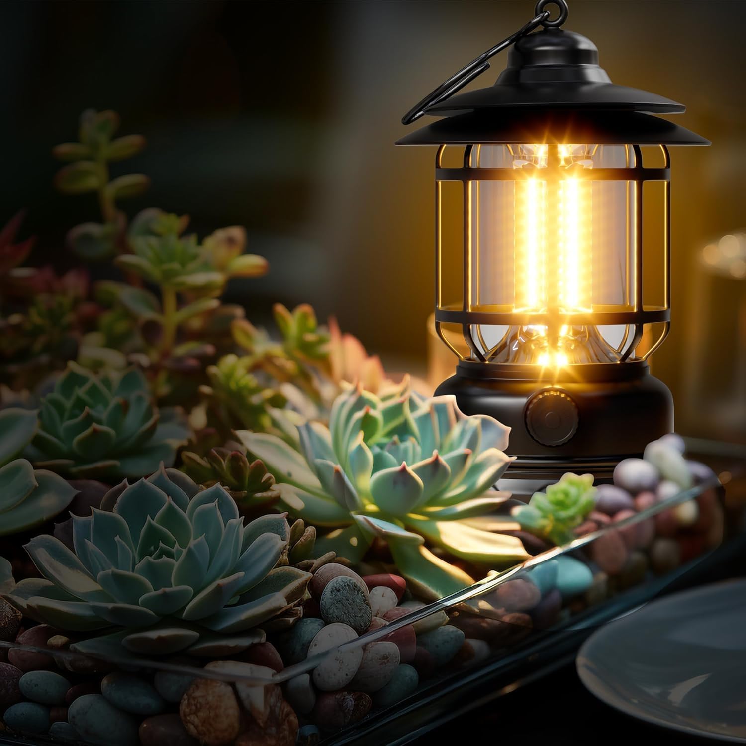 Coku Rechargeable LED Camping Lanterns – USB Powered Outdoor Lights, Waterproof & Dimmable Flashlight with Hook, Lightweight, Ideal for Camping Hiking Emergency Garden & Home