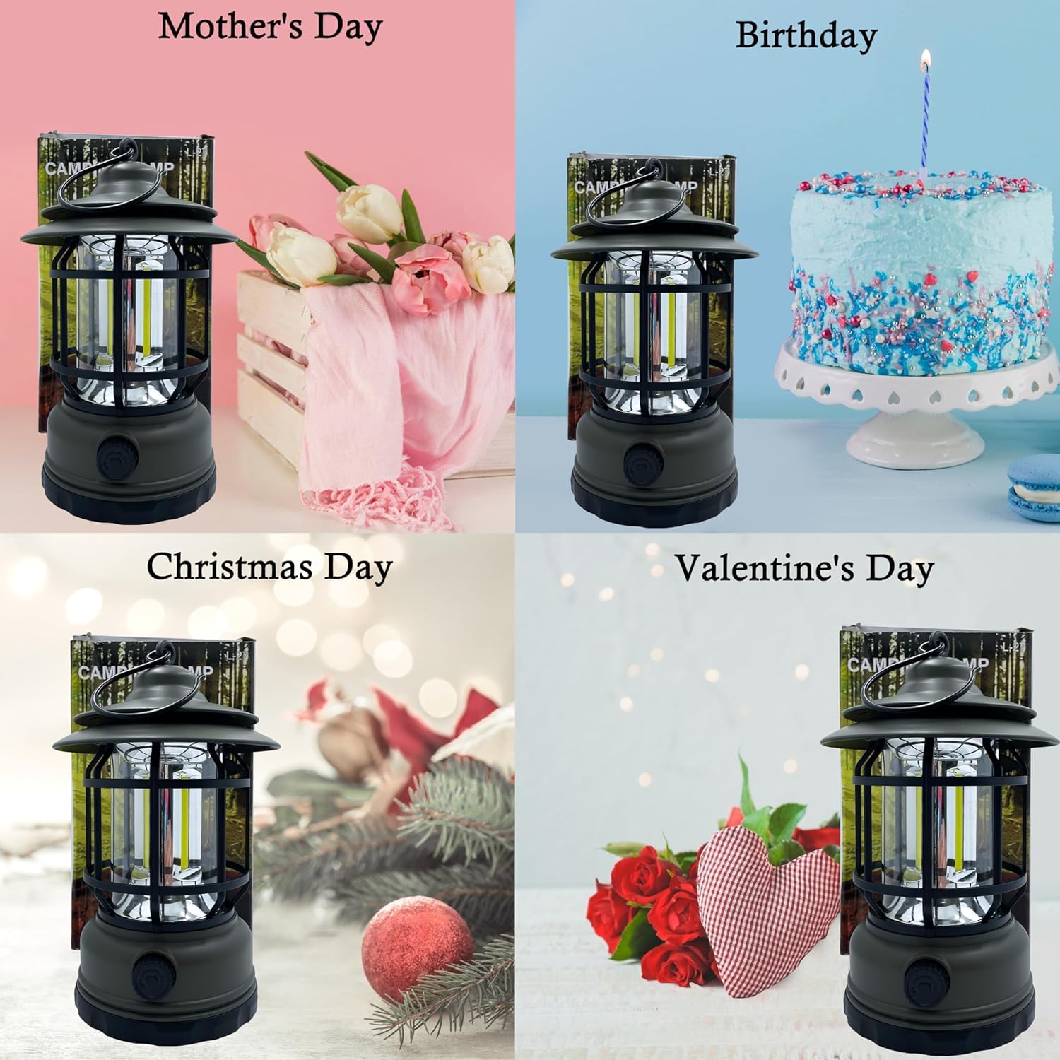 Coku Rechargeable LED Camping Lanterns – USB Powered Outdoor Lights, Waterproof & Dimmable Flashlight with Hook, Lightweight, Ideal for Camping Hiking Emergency Garden & Home