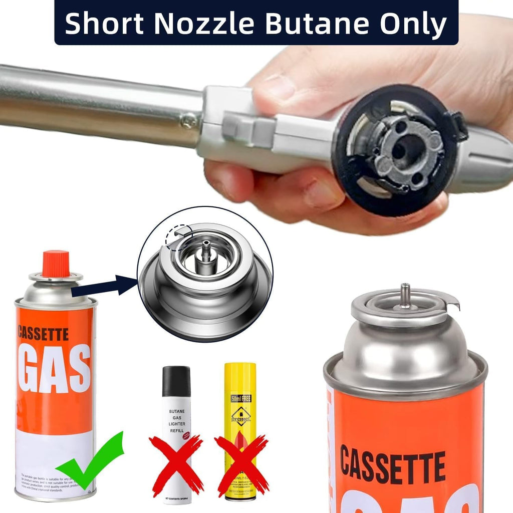 Coku 1 Pcs Professional Butane Torch Head – Adjustable Flame Culinary Blow Torch for Cooking, Creme Brulee, Sous Vide, BBQ, Baking, Camping & Welding – Refillable Gas Torch (Butane Not Included)