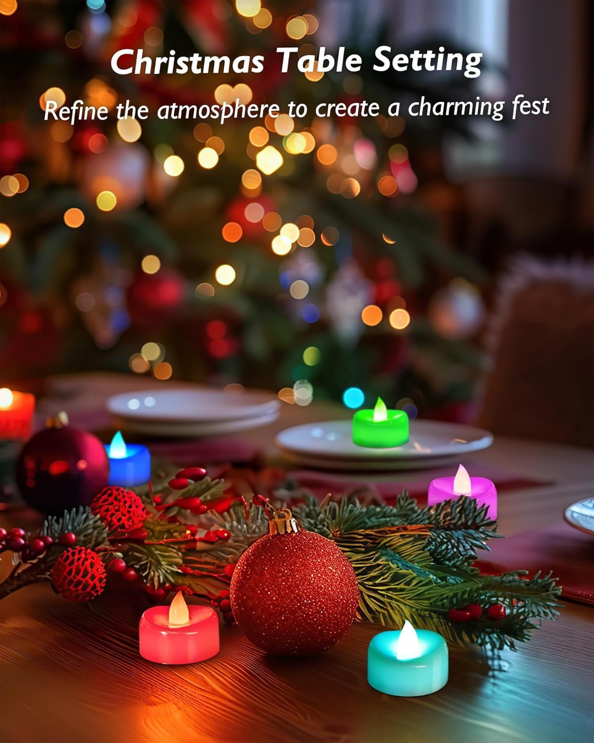 Coku Flameless LED Tealight Candles Smokeless Battery Operated Non-Flickering Tea Lights, Electric Decorative Candle for Diwali, Wedding, Christmas, Gifting & Home Decoration (Multicolor)