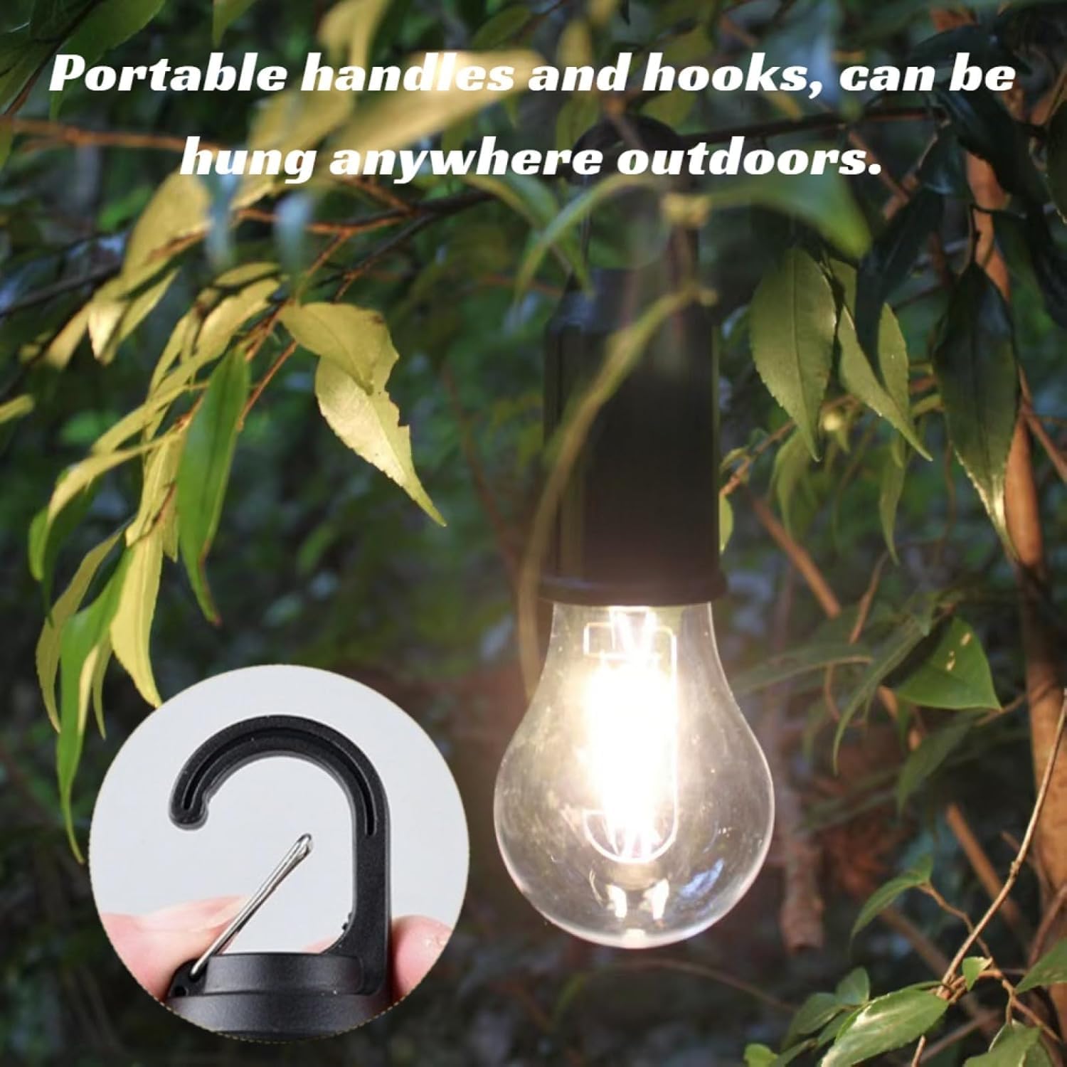 Coku Solar Powered Rechargeable Emergency LED Light Bulb, Portable Waterproof Hanging Camping Lantern with 3 Modes & USB Charging, Outdoor Tent Lights for Hiking, Car, Household, Traveling