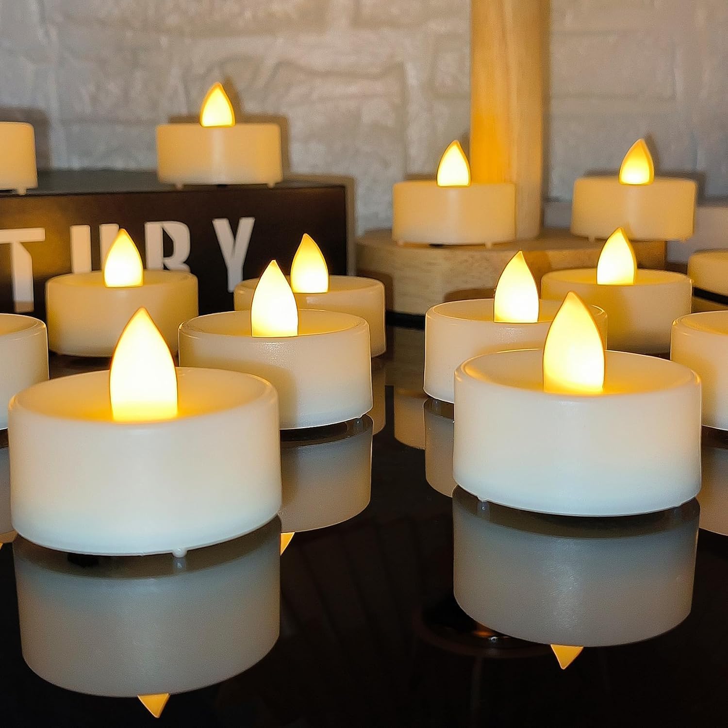 Coku Flameless LED Tealight Candles Smokeless Battery Operated Non-Flickering Tea Lights, Electric Decorative Candle for Diwali, Wedding, Christmas, Gifting & Home Decoration (Warm White)
