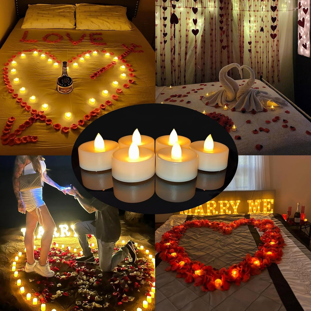 Coku Flameless LED Tealight Candles Smokeless Battery Operated Non-Flickering Tea Lights, Electric Decorative Candle for Diwali, Wedding, Christmas, Gifting & Home Decoration (Warm White)