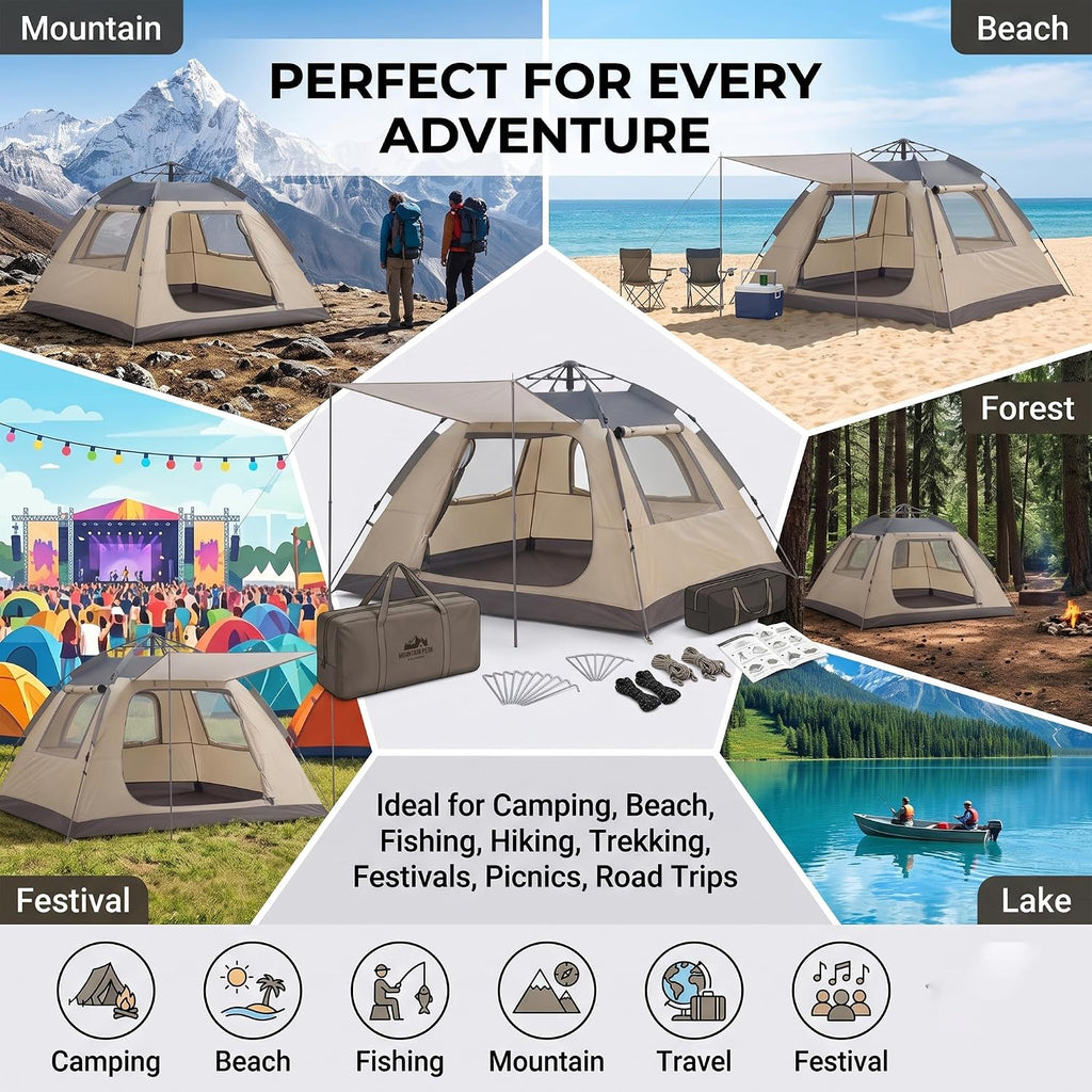 Coku Automatic Camping | Instant Pop-Up Setup | Waterproof Outdoor Tent with UV Protection, Lightweight Portable Tent for Camping, Hiking, Trekking, Beach & Outdoor Travel