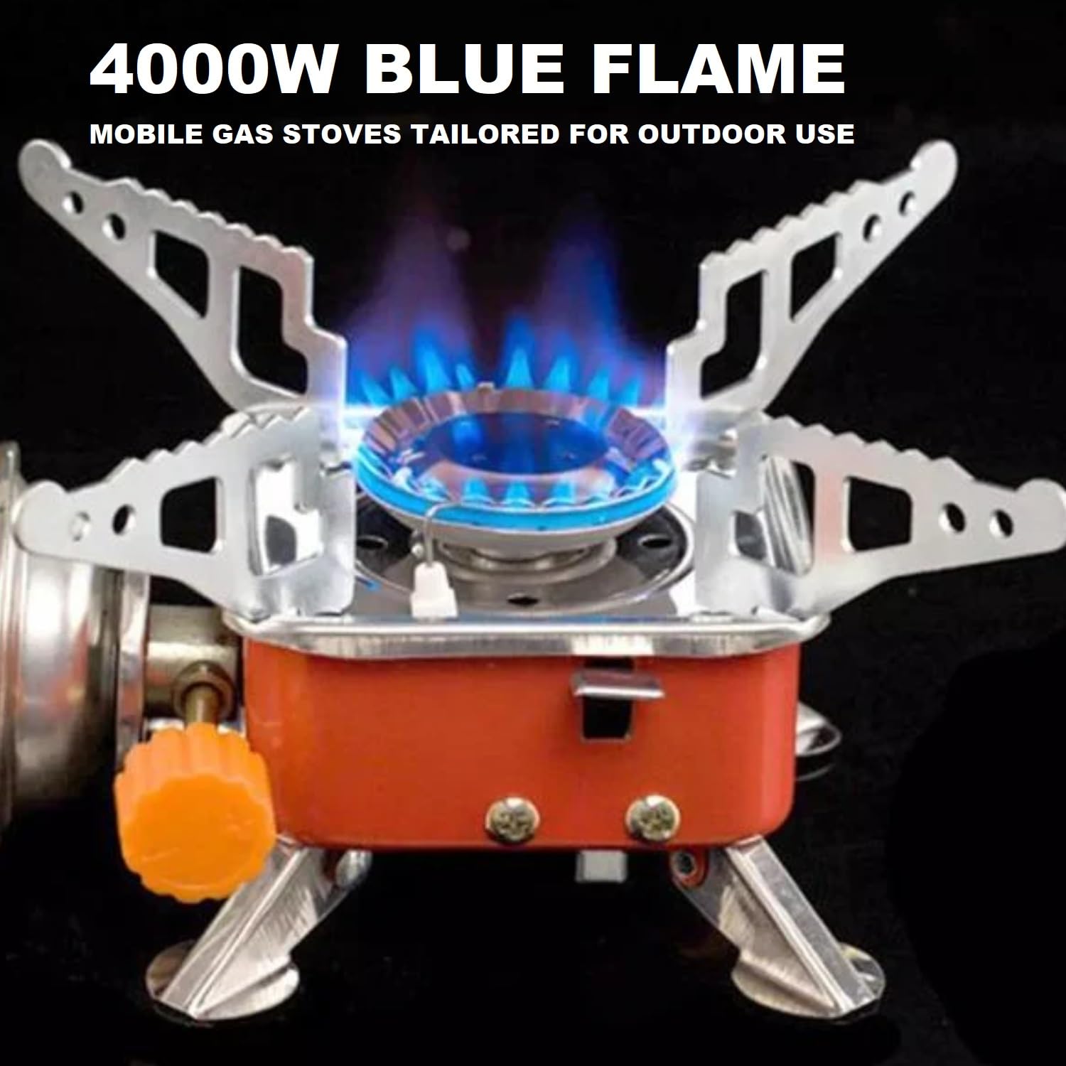 Coku Portable Camping Gas Stove with Cylinder Mini Powerful Butane Gas for Travelling Portable Lightweight Burner for Emergency Use, Hiking, Outdoor Travel Stove