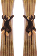 2 pcs Monkey Shape Curtain Tiebacks Soft Plush Toy Curtain Tiebacks Holder Clip
