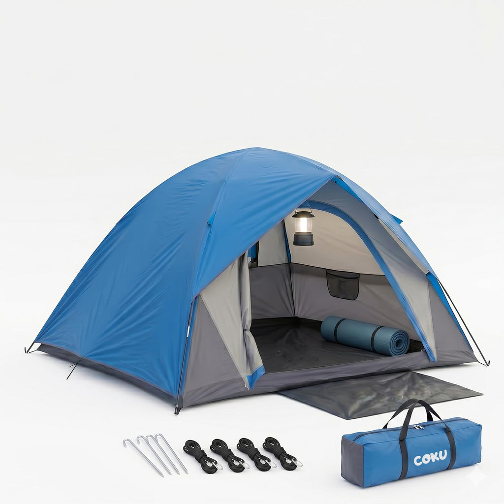 Coku Camping Tent Waterproof Outdoor Heavy Duty Dome Tent with Carry Bag | Lightweight Portable Easy Setup Tent for Camping, Hiking, Trekking, Travel & Outdoor Adventure