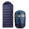 Coku Camping Sleeping Bag Lightweight for Adults Up to 65 ft | Waterproof Hooded Sleeping Bag | 0°C Cold Weather with Carry Bag for Camping, Backpacking, Trekking, Hiking & Travel Outdoor Blue