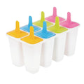 Coku Ice Cream Pop Maker for Home Set of 8 Plastic 100% Food Grade Reuseble Kulfi Makers Popsicle Ice Cream Mould Tray for Kitchen, Children & Adults - Multicolor (Pack of 1)