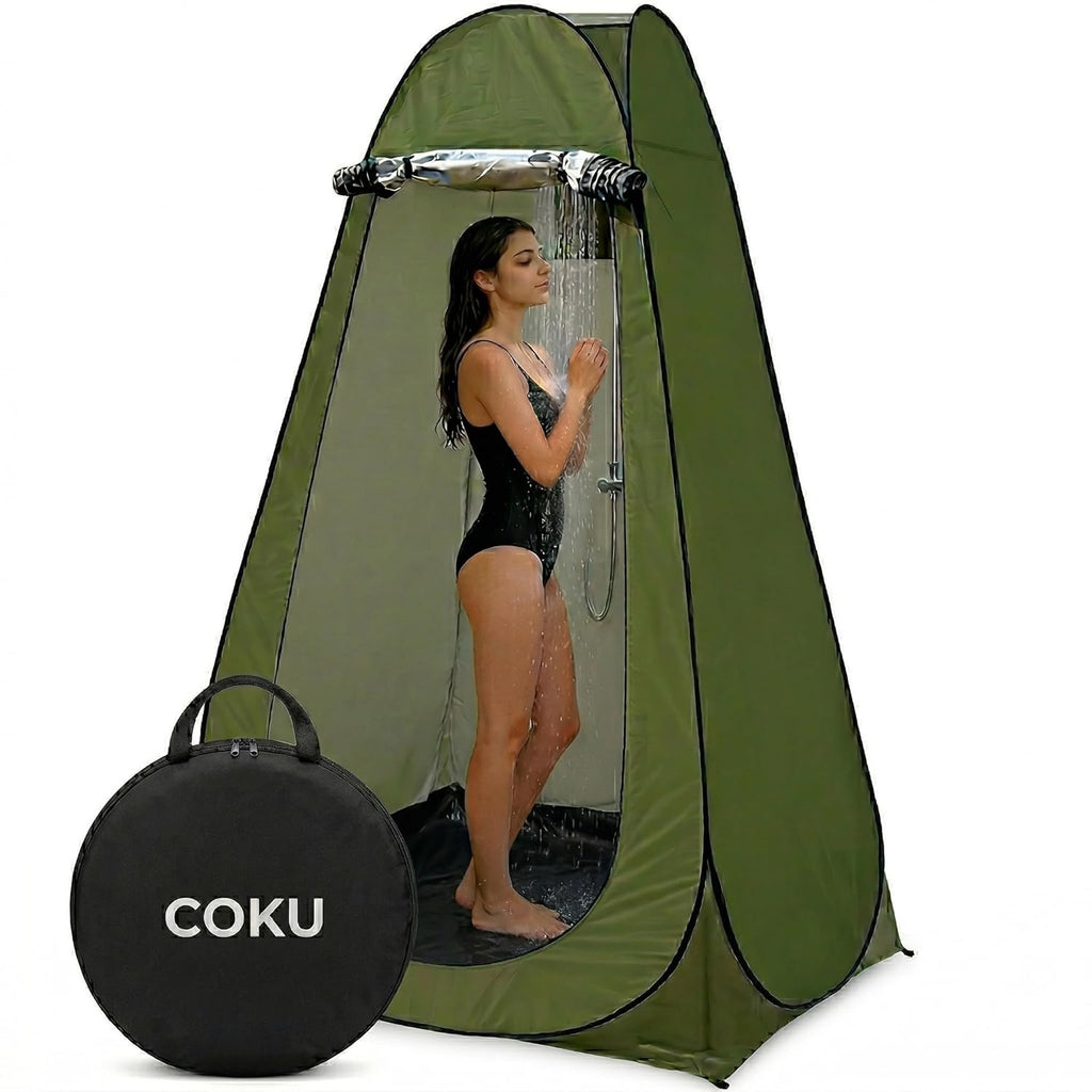Coku Privacy Shower Tent, Pop-up Portable Camping Tent, Outdoor Toilet Changing Dressing Room, Instant Privacy Shelter for Picnic Waterproof Bathroom