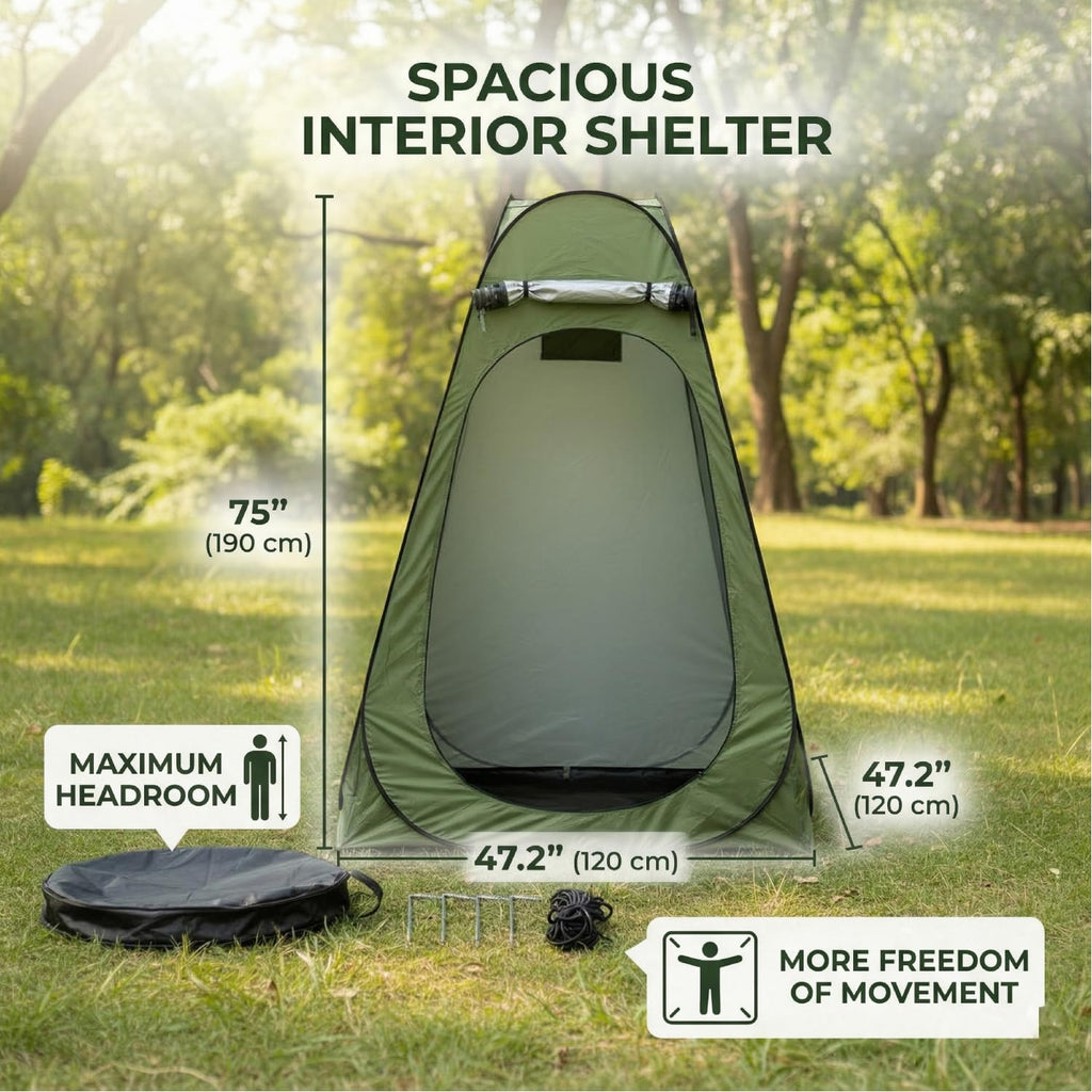 Coku Privacy Shower Tent, Pop-up Portable Camping Tent, Outdoor Toilet Changing Dressing Room, Instant Privacy Shelter for Picnic Waterproof Bathroom