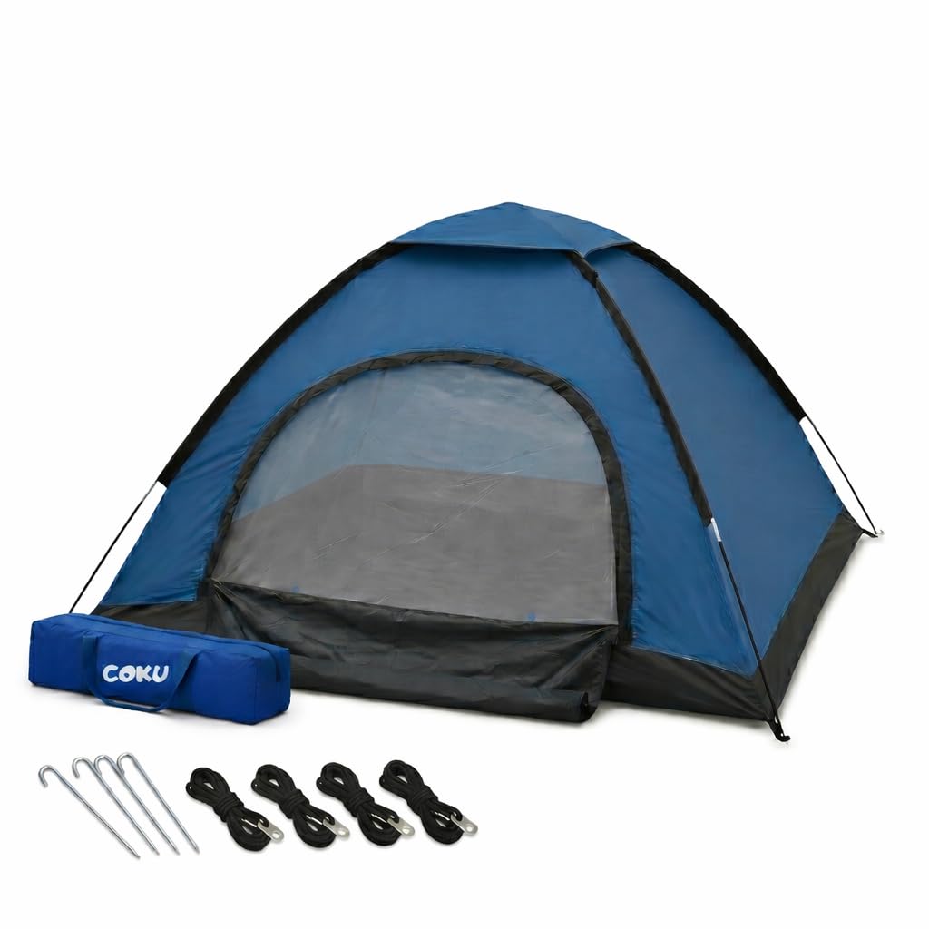 Coku Camping Tent Lightweight Backpacking Dome Tent with Mosquito Net, Waterproof Outdoor Tent, Easy Setup for Camping, Hiking, Trekking, Picnic, Travel (Random Color)
