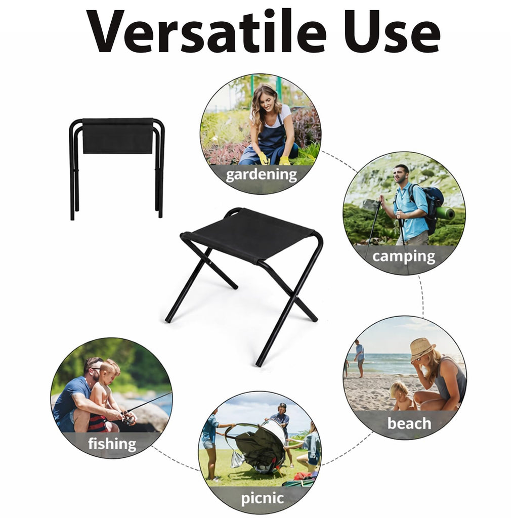 coku Lightweight Folding Camping Stool, Soft Comfortable Portable Outdoor Chair Compact Foldable Travel Stool for Camping, Hiking, Fishing, Picnic, Beach, Garden and Other Outdoor Activities