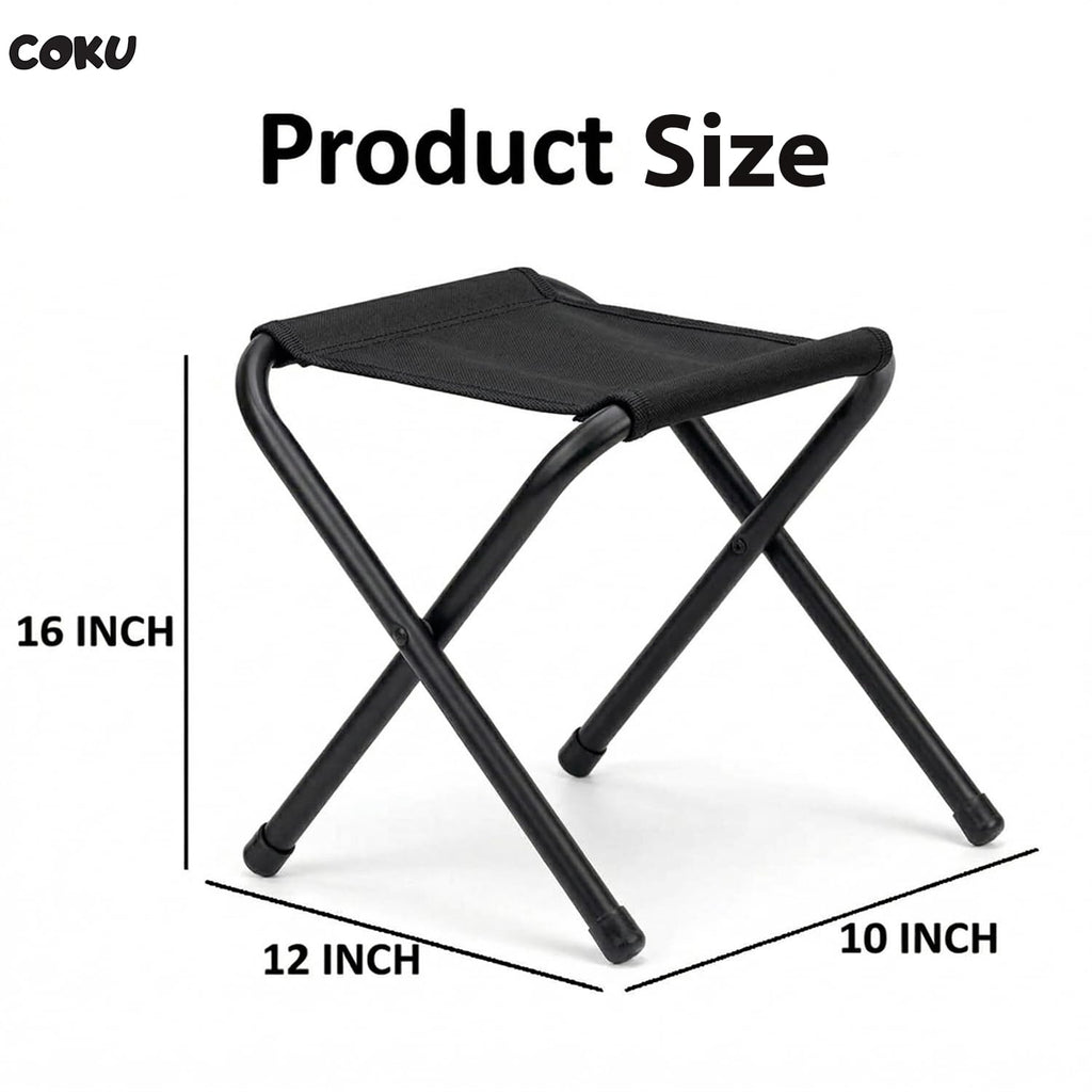 coku Lightweight Folding Camping Stool, Soft Comfortable Portable Outdoor Chair Compact Foldable Travel Stool for Camping, Hiking, Fishing, Picnic, Beach, Garden and Other Outdoor Activities