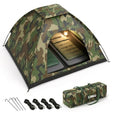Coku 4 Person Camping Tent, Waterproof Dome Tent Lightweight & Portable with Carry Bag, Easy Setup Outdoor Tent for Hiking, Trekking, Beach Camping (Army Colour) (4 Person)