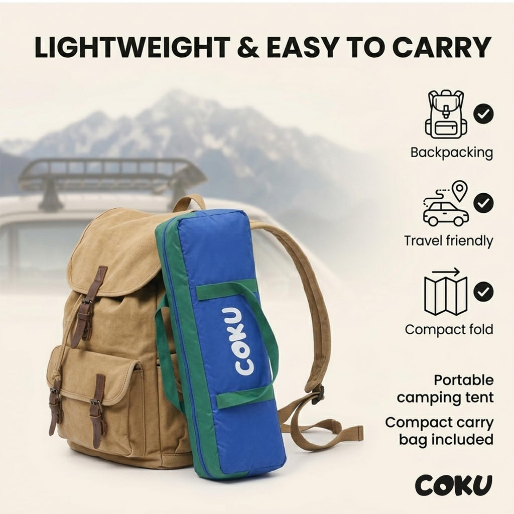 Coku Camping Tent Lightweight Backpacking Dome Tent with Mosquito Net, Waterproof Outdoor Tent, Easy Setup for Camping, Hiking, Trekking, Picnic, Travel (Random Color)