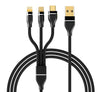 3 in 1 Nylon Braided Fast Charging Cable (1.2M)