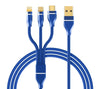 3 in 1 Nylon Braided Fast Charging Cable (1.2M)