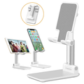 Adjustable Aluminium Foldable  Mobile Phone & Tablet Stand (White)