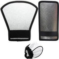 Camera Flash Light Diffuser Set of 3 Silver White & Camera Soft Mini Flash Bounce Diffuser Cap for Canon Nikon Sony (White, Silver)