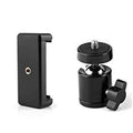 2 in 1 Mobile Tripod Holder Clip with Locking Ball Head Adapter Set for Tripod & Selfie Stick