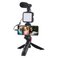 YouTube Vlogging Kit with Tripod & Mic for Mobile Phone - Video Filmmaker Mini Tripod with Shotgun Video Microphone