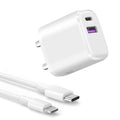 20 Watt Dual Port Fast Charger Adapter with Lightning Cable 1 Meter (White)