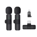Dual Wireless Collar Microphone Dual Lapel Lavalier Omnidirectional Mic