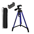 55-Inch Aluminum Tripod Stand with Clip (Blue)