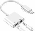iPhone Headphone Adapter Dongle Charger AUX Audio Lightning Cable